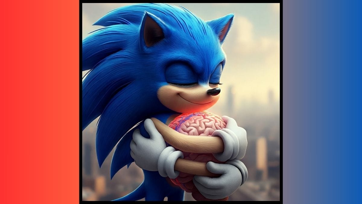 Vibrant abstract digital art visualizing the calming 'sonic hug' effect of pink noise on the brain's nervous system.