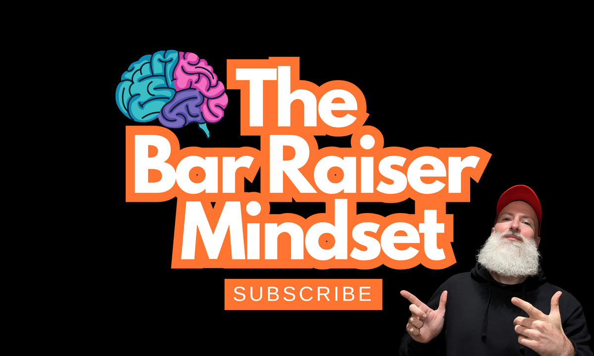 Headshot of Phil Jessé, against a black background featuring The Bar Raiser Mindset logo.