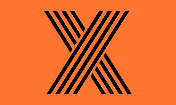Large black X symbolizing "Project X" against a vibrant orange background.