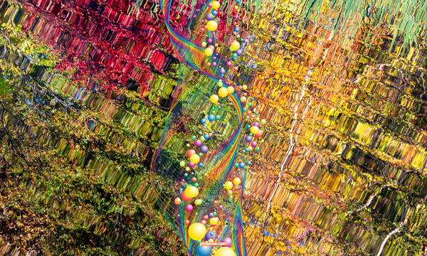 Abstract image of swirling colors and light, conveying ripples of energy in motion.