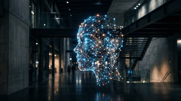 Abstract light network representing neurodivergent masking and high-performance communication.